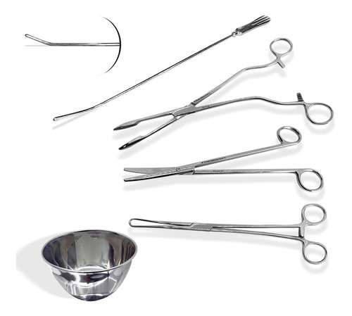Imagem 1 de 6 de Kit Para Colocação De Diu 5 Peças Autoclavável Aço Inox