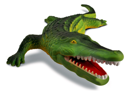 Animal De Brinquedo Jacaré Crocodilo 41cm Vinil Real Animals