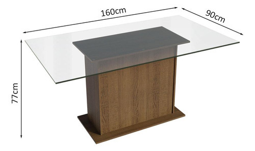 Sala De Jantar Mesa Tampo De Vidro 4 Cadeiras Espanha Madesa Cor Rustic/sintético Bege