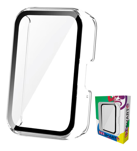 Capa Protetora Case De Acrilico Bumper Marca 123smart Com Pelicula De Vidro Embutida Compativel Com Samsung Galaxy Fit 3 Sm-r390 - Transparente