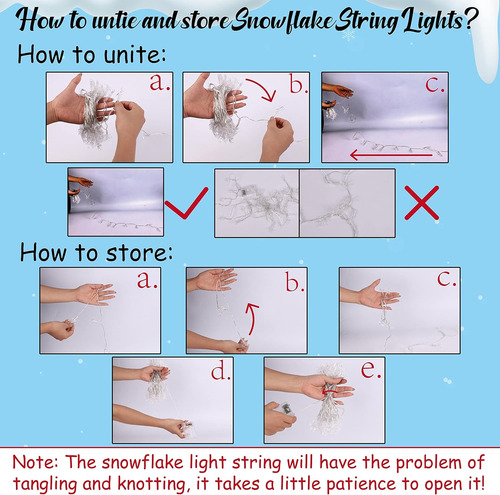 Colgante Copo Nieve 10mts 100 Leds Pack X 2 A Pilas