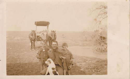 Antigua Fotografia Postal Campo Uruguay Carro Con Caballos