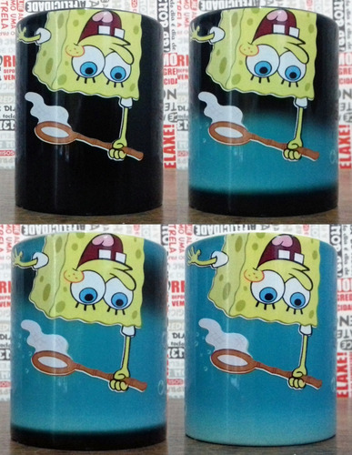Caneca Mágica Bob Esponja Calça Quadrada - Caçando Água Viva