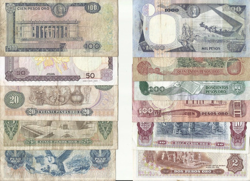 Colombia  Lote De 11 Billetes Diferente Denominación