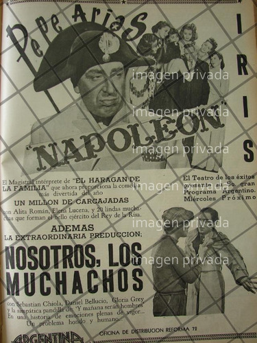 Cartel Retro Pelicula Napoleon 1941 Cine Iris