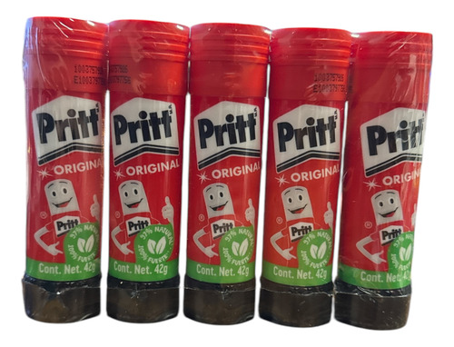 Lápiz Adhesivo Pritt Original 42gr Paquete Con 5 Piezas