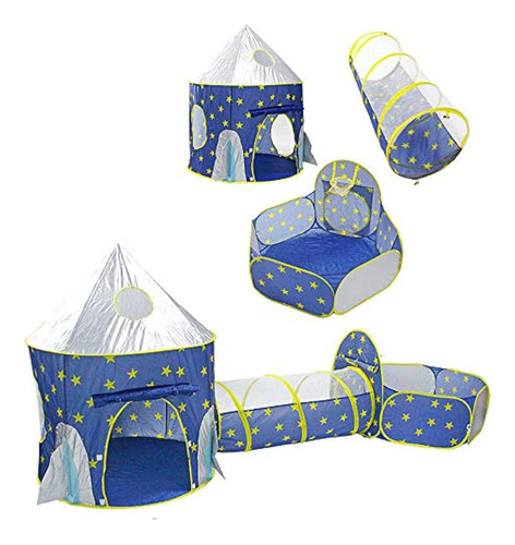 3 En 1 Sky Style Large Play Tent Crawling Tunnels And Ball P