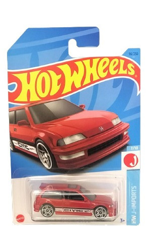 Hot Wheels - 90 Honda Civic Ef- J-imports - Vermelho