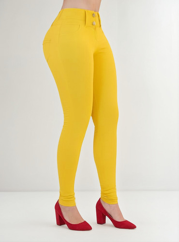 Pantalón De Vestir Dama De Color Strech Jeans Mujer