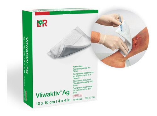 Curativo Carvão Ativado C/ Prata Controla Infecção 01 Und Vliwaktiv AG