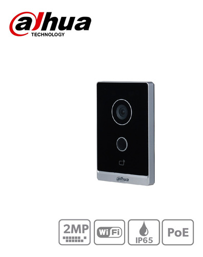 Portero Wifi Ip Dahua Vto2211g-wp 2mp Camara Aper. Tarjeta Negro