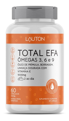 Total Efa Omegas 3, 6, 9 1000mg 60 Capsulas Lauton Nutrition