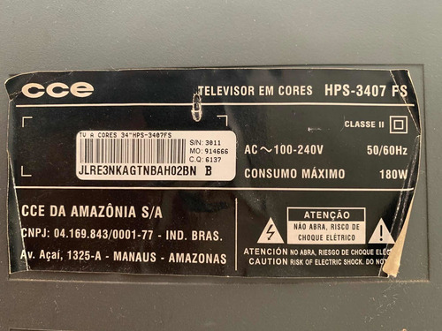 Tv Cce 34 Flatscreen Stereo Sap