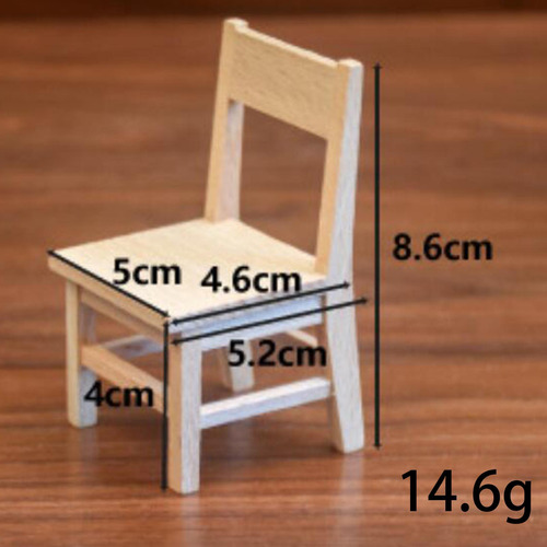 Mini Silla De Madera, Muebles De Casa De Muñecas A Escala