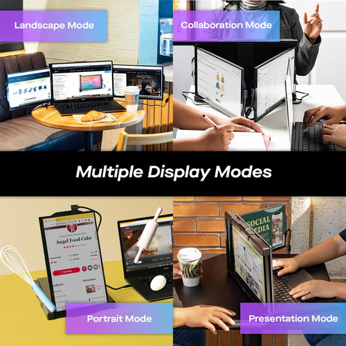 Píxeles Móviles Nuevo Monitor Portátil Trio, 13.3 1080p Fhd,