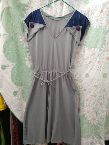 Vestido Gris Retro Vintage 