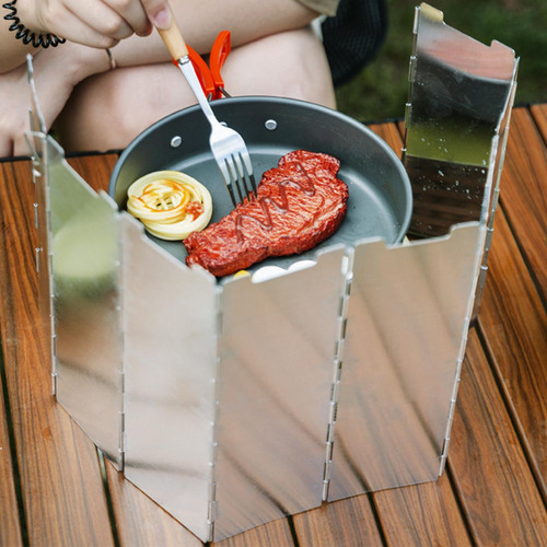 Parabrisas De Estufa De Camping, Pantalla De Viento Plegable