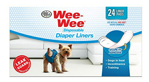 Cuatro Patas Pipí De Perro Pañal De Ropa Pads, 24 Pack.