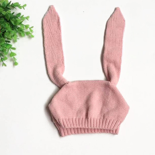 Gorro Tejido A Ganchillo Con Orejas De Conejo For Bebé Y Ni
