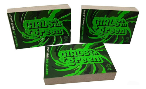 Kit 3 Piteiras De Papel Bem Bolado Girls In Green Vergê Top Sabor Sem Sabor Verde