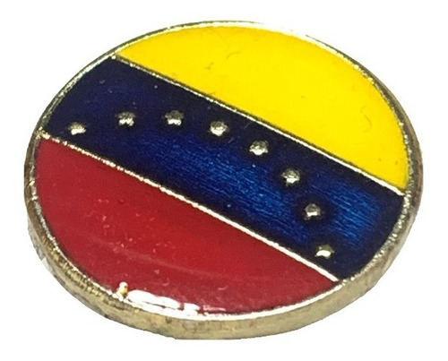 Pin Bandera De Venezuela Con Asta, 8 Estrellas Y Escudo