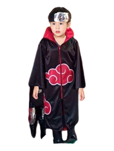  Disfraz Naruto Akatsuki Capa Cosplay Inspirado Niño Halloween Accesorio Dia De Muertos Personaje Terror Fiesta 