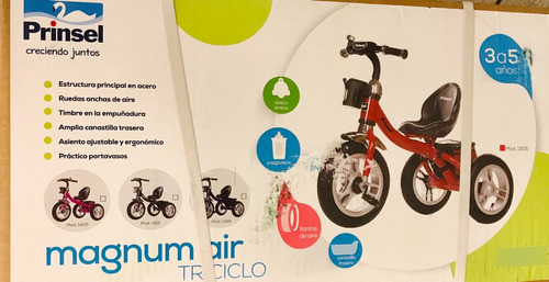 Triciclo Magnum Con Llantas De Aire Y Timbre Nuevo En Caja Rojo (Usado)