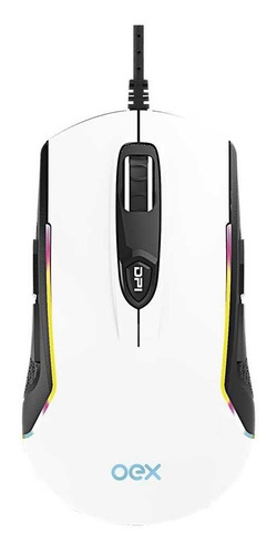 Mouse Gamer Ambidestro Artic Oex Ms316 Usb Led Branco