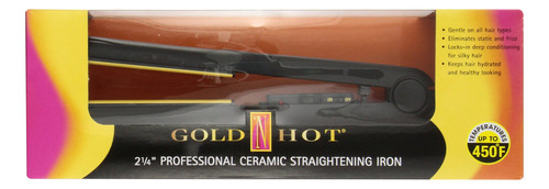 Gold N Hot Gh Plancha Plana De Cerámica Profesional De 2-1. Color Oro