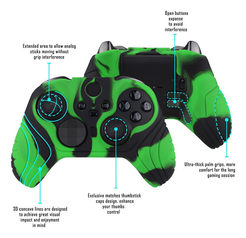 Funda Playvital Para Mando Xbox Elite Series 2/ 2 Core Verde