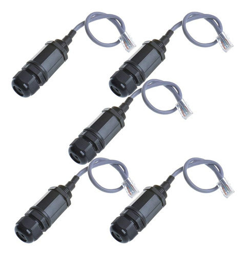 Anmbest 5pcs M20 Rj45 Conector Cat5 8p8c A Prueba De Agua...