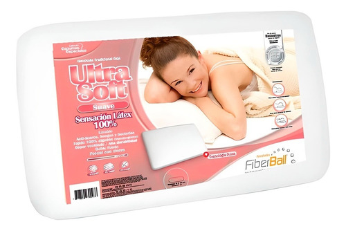 Almohada Fiberball Ultra Soft Tejido Algodon Latex Suave    