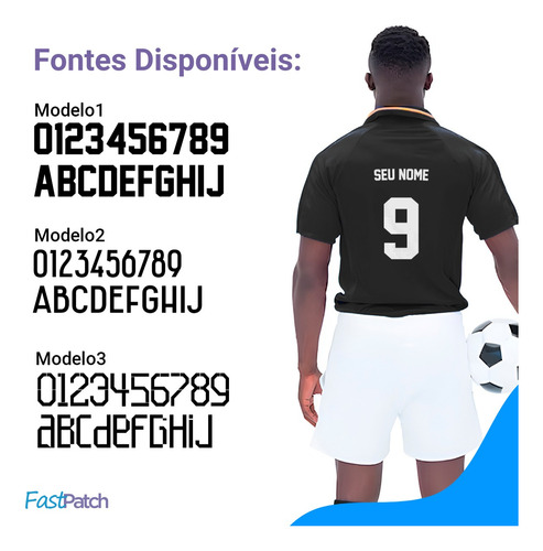 5 Kit Nome + Número Termocolante Personalizado Camisa Time