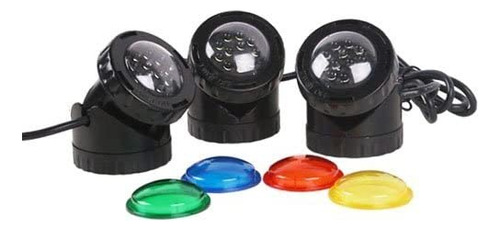 Luz Led Sumergible Estanques Pl1led3 Lentes De Colores,...