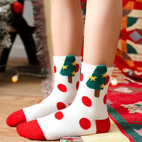 5 Pares De Bonitos Calcetines Navideños Infantiles Divertido