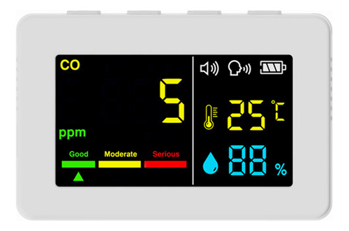 Medidor De Calidad Del Aire, Color Carbono, Pantalla 3 En 1,