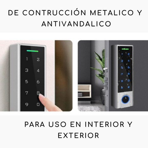 Imagen 4 de 7 de Teclado Control De Acceso+huella Digital+tarjeta+app Wifi