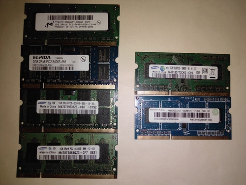 Memorias (para Laptop) Varias (ddr3 Y Ddr2 De 1gb Y 2gb) 