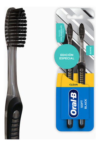 Cepillo Dental Suave Oral-B Clean Soft Black 2 Unidades