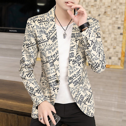 Chamarra Blazer Trajes Moda Coreana De Hombres Slim Fit