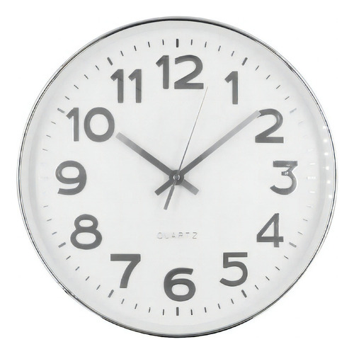 Relógio Parede Prata 19,5cm Redondo - Decoração Moderna Luxo