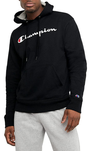 Champion - Sudadera Negra Con Capucha Para Hombre