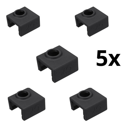 Imagem 1 de 6 de 5x Capa De Silicone Hotend Mk8 Creality Ender 3 - Preto