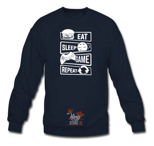 Poleron Polo, Eat Sleep Game Repeat, Playstation, Gamer Videojuego / The King Store