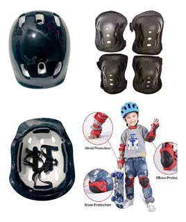 Set Rodilleras Coderas Casco Skate Patin