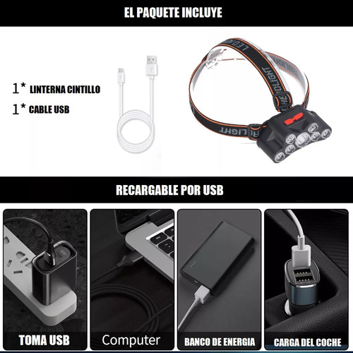 Linternas De Cintillo Linternas De Cabeza Foco Caza Nocturno Linterna Recargable 1200lm A Prueba De Agua Abs Hauki Linternas Led Potente Resistente Al Polvo Linterna Cintillo Impermeable Mantenimiento