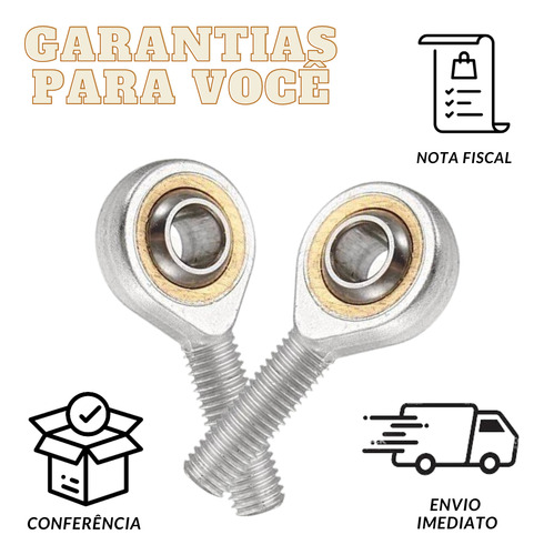 Kit 6 Un - Pos 14 A -terminal Rotular Macho Direita M14 X 2