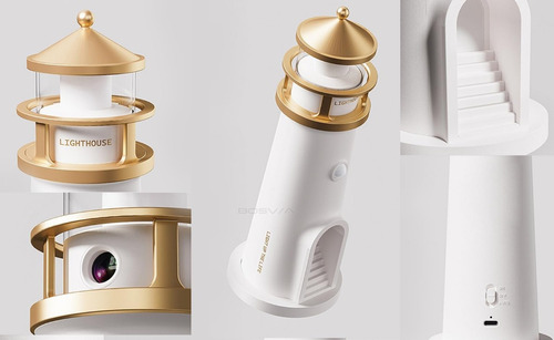 Lámpara Faro Proyección Lunar Led Control Remoto Decorativa
