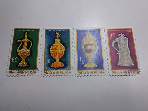 4 X Hungria Magyar Posta 60f/1ft/1,50ft/2ft - 1970 (Usado)