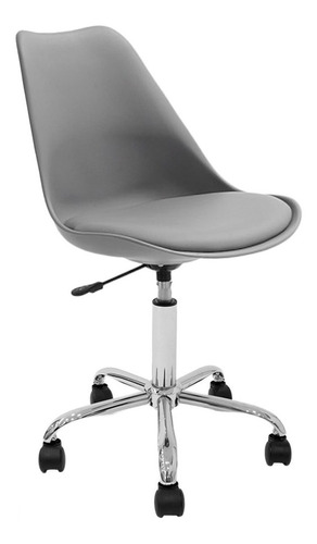 Silla Tulip Eames Gris Con Ruedas Para Escritorio Colores